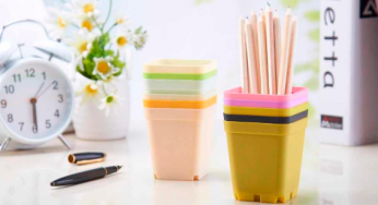 Black Square Plastic Buckets