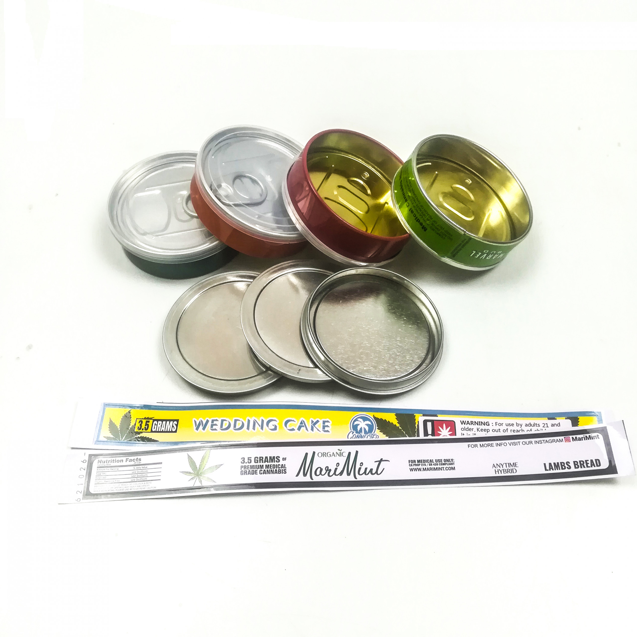 pressitin tuna tin cans with labels for herbs