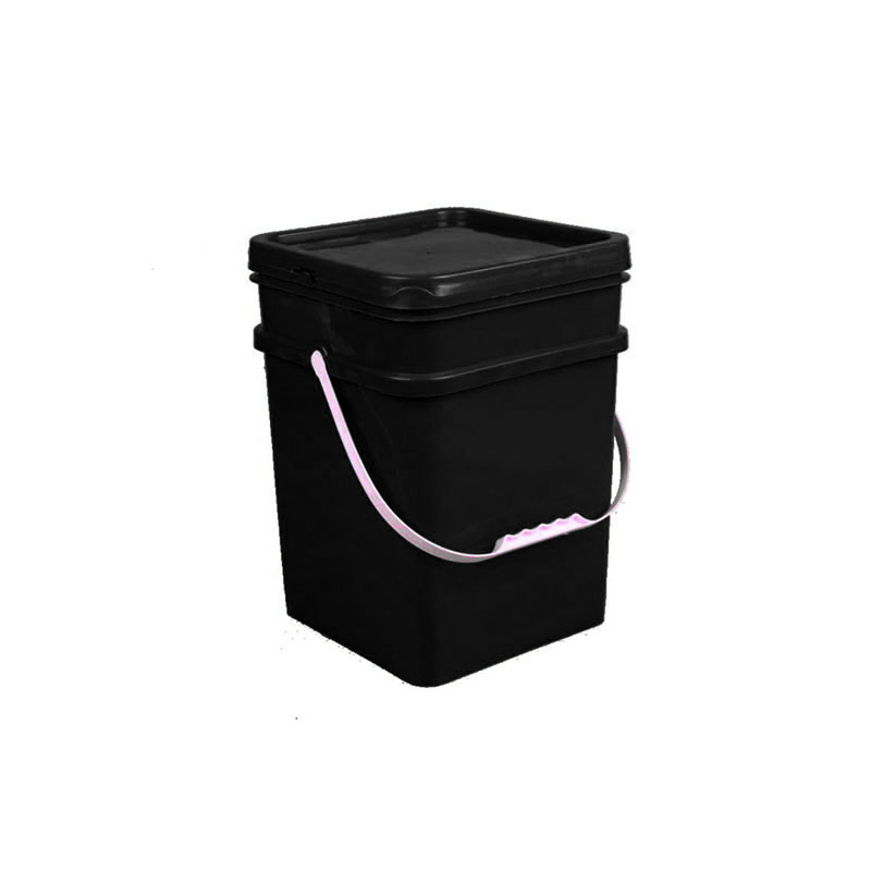 black square plastic buckets pails with lids