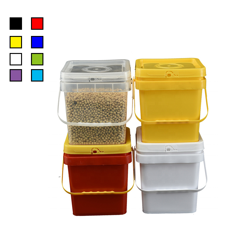 food grade plastic square buckets with lids used for packaging