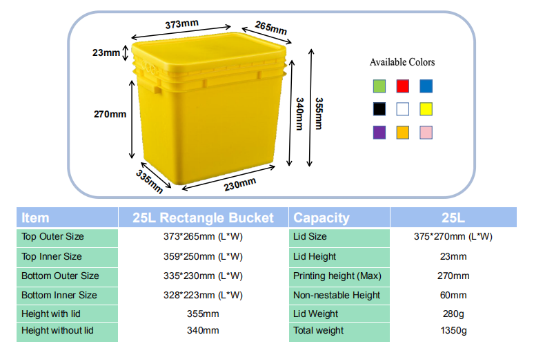 cheap rectangular plastic bucket