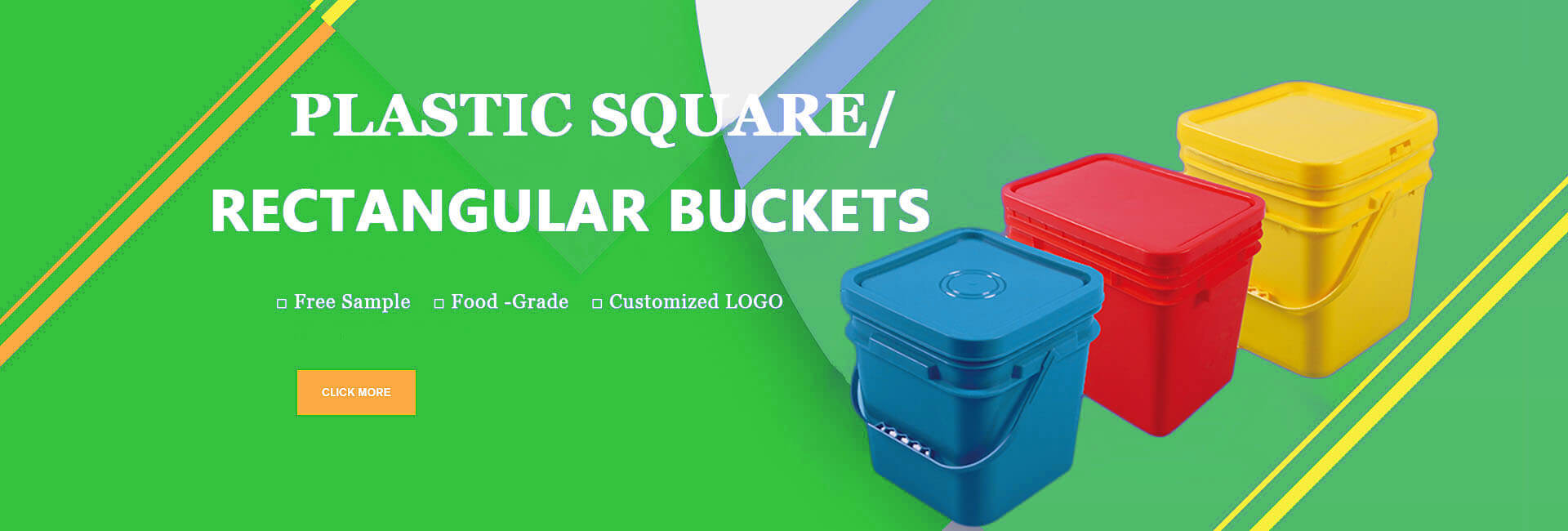 square plastic buckets with handles used for packaging