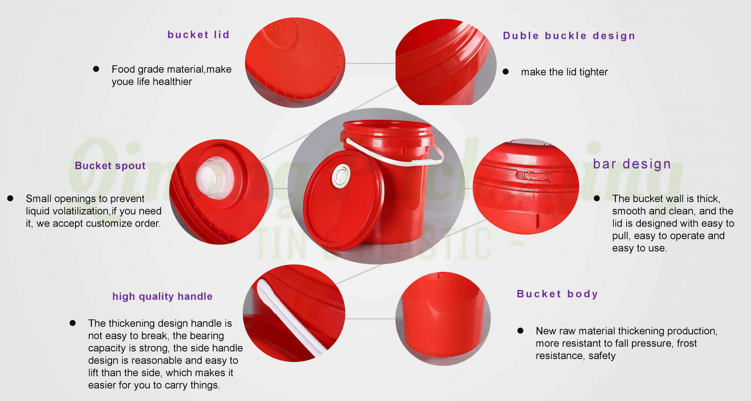 plastic round buckets pails